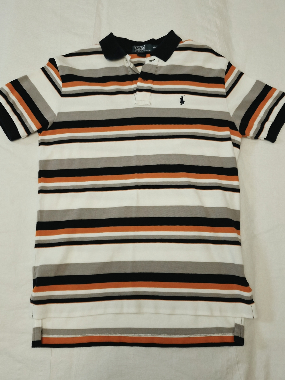 Blue, Orane And Wgure Striped Polo Ralph Lauren Shirt Size M